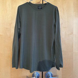 Cuts Clothing Long Sleeve Tee Size M Green Curve Hem